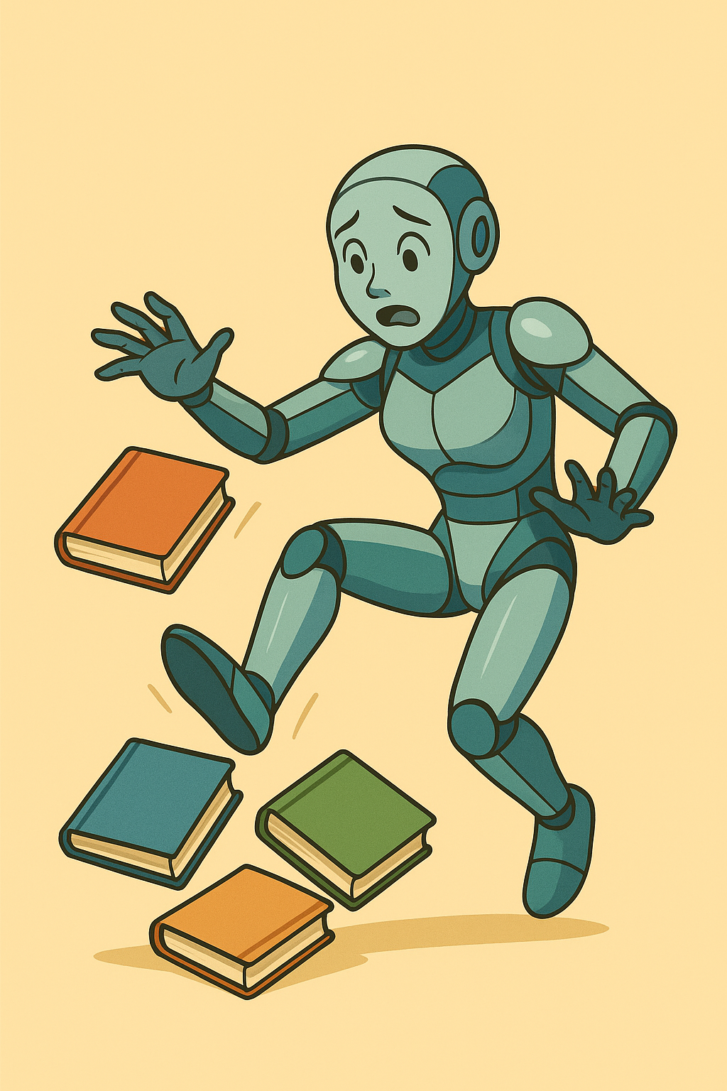 Mini Vara tripping with books